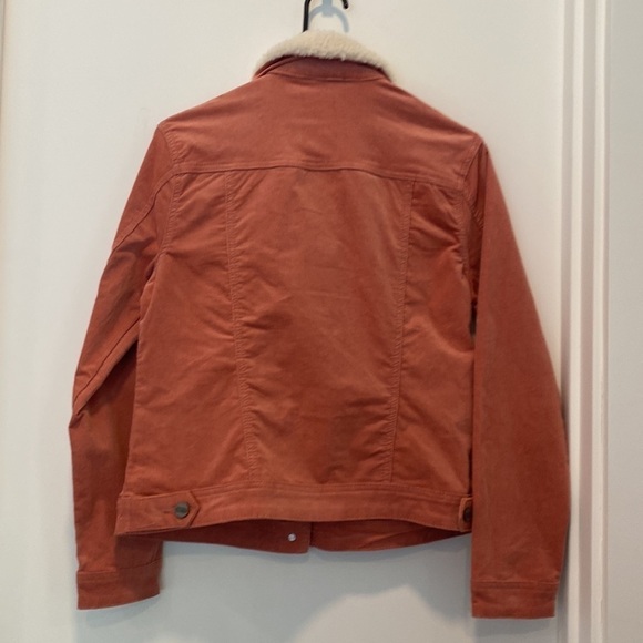 Nanette Lepore Pink Corduroy coat jacket with sherpa collar Large - Picture 7 of 7